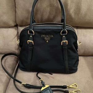 AUTHENTIC Prada Black and Gold Satchel